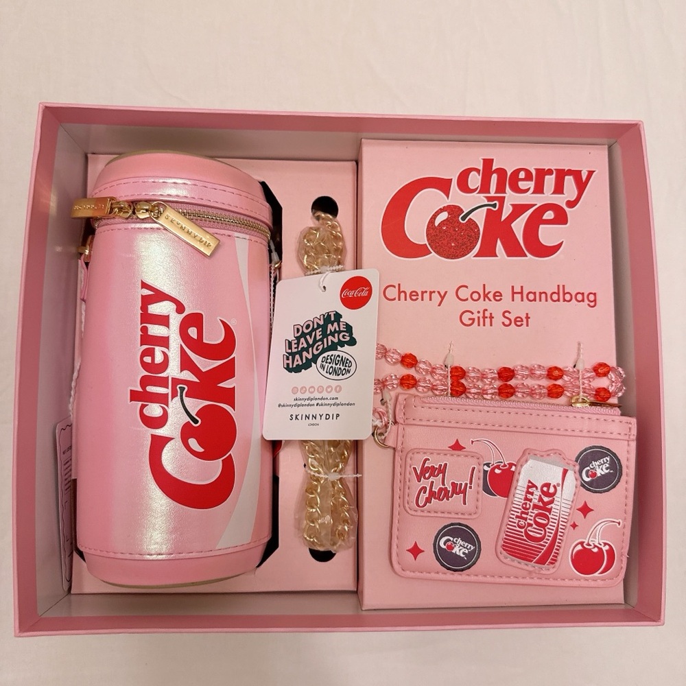 Skinny dip cherry coke handbag set
